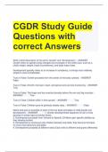 CGDR Study Guide Questions with correct Answers 