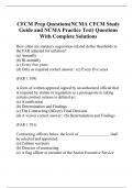 CFCM Prep Questions(NCMA CFCM Study Guide and NCMA Practice Test) Questions With Complete Solutions