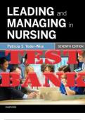 TEST BANK for Leading and Managing in Nursing 7th Edition by Patricia Yoder Wise. ISBN 9780323449137. (All Chapters 1-31)