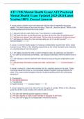 ATI CMS Mental Health Exam/ ATI Proctored  Mental Health Exam Updated 2023-2024 Latest  Version 100% Correct Answers