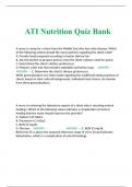 ATI Nutrition Quiz Bank proctored 2023/2024