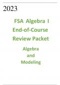 2023     FSA Algebra I End-of-Course Review Packet Algebra and