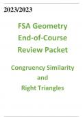 2023/2023      FSA Geometry End-of-Course Review Packet     Congruency Similarity and