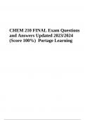 CHEM 210 FINAL Exam Questions and Answers Latest 2023/2024 (Graded A+) 