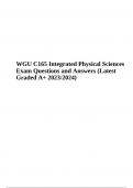 WGU C165: Integrated Physical Sciences Final Exam Questions With Answers | Graded A+ 2023/2024
