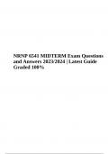 NRNP 6541 MIDTERM Exam Questions and Answers | Latest Verified 2023/2024 (Graded)