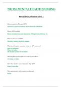 Quiz 2 - NR326 / NR 326 (Latest 2023 / 2024) : Mental Health Nursing - Chamberlain