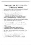 UNE BioChem 1005 Final Exam Questions With Complete Solutions
