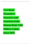 Test Bank Memmlers Structure and Function of the Human Body 12th Edition Cohen-latest-2023