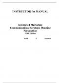 Integrated Marketing Communications, 5th Canadian Edition, 5e Keith  Tuckwell (Instructor Manual)