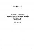 Integrated Marketing Communications, 5th Canadian Edition, 5e Keith  Tuckwell (Test Bank)