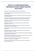 WGU C715 ORGANIZATIONAL BEHAVIOR STUDY GUIDE SOLVED SOLUTION