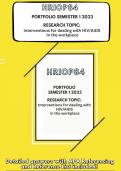 HRIOP84 Portfolio Answers Semester 1 2023 (Detailed answers with APA Referecing and Reference List included)