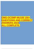 OMG-OCSMP-MU100 150+ QUESTIONS AND CORRECT ANSWERS 2023 ALL COMPLETE.