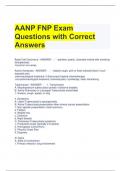 AANP FNP Exam Questions with Correct Answers