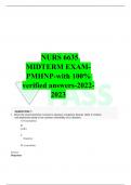    NURS 6635  MIDTERM EXAM- PMHNP-with 100%  verified answers-2022- 2023      