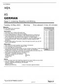 AQA  AS GERMAN RATING HIGH Paper 1 Listening, Reading and Writing FINAL MAY 2023
