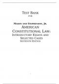 Get the Competitive Edge with the Premium [American Constitutional Law Introductory Essays and Selected Cases,Masson,16e] Test Bank