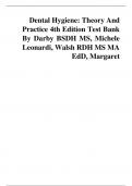 Dental Hygiene: Theory And Practice 4th Edition Test Bank By Darby BSDH MS, Michele Leonardi, Walsh RDH MS MA EdD, Margaret        Table of Contents  Section 1: Conceptual Foundations ★★★★★️️