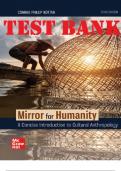 TEST BANK for Mirror for Humanity, A Concise Introduction to Cultural Anthropology, 13th Edition by Conrad Kottak. Chapters 1-13