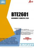 BTE2601 ASSIGNMENT 2 SEMESTER 2 2023