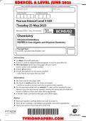 EDEXCEL CHEMISTRY 8CHO AS LEVEL JUNE 2023  PAPER 2 CORE ORGANIC AND PHYSICAL CHEMISTRY