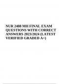 NUR 2488 FINAL EXAM QUESTIONS WITH ANSWERS 2023/2024 | LATEST VERIFIED GRADED A+