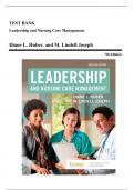 Test Bank - Leadership and Nursing Care Management, 7th Edition (Huber and Lindell Joseph, 2022), Chapter 1-26 | All Chapters