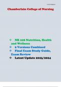 NR 228 Nutrition, Health and Wellness Final Exam Latest Update 2023/2024 9 Versions Combined