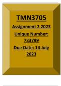 TMN3705 ASSIGNMENT 2 2023 ANSWERS