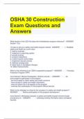 OSHA 30 Construction Exam Questions and Answers