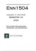 ENN1504 - ASSIGNMENT 1 SOLUTIONS (SEMESTER 01 - 2023)