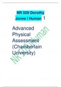 NR 509 Dorothy Jones I Human 1 Advanced Physical Assessment (Chamberlain University)