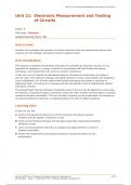 Unit 21 - Electronic Measurement and Testing of Circuits Unit Spec Revision Guide