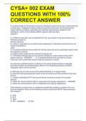 CYSA+ 002 EXAM QUESTIONS WITH 100% CORRECT ANSWER
