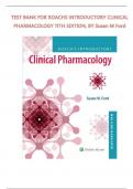 TEST BANK FOR ROACHS INTRODUCTORY CLINICAL PHARMACOLOGY 11TH EDITION, BY Susan M Ford