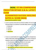 (NGN) ATI RN COMPREHENSIVE PREDICTOR RETAKE Q & As LATEST RETAKE EXAM GUARANTEED SUCCESS 2022/2023 HIGHLY RATED A+ SCORE (NGN)  Comprehensive predictor retake