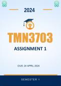 TMN3703 Assignment 1 (ANSWERS) Due 24 April 2024