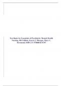 Test Bank for Essentials of Psychiatric Mental Health Nursing, 8th Edition, Karyn I. Morgan, Mary C. Townsend, ISBN-13: 9780803676787