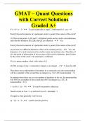 GMAT – Quant Questions with Correct Solutions Graded A+