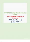 ATI TEAS 7 Comprehensive Practice Exam (100- Verified Q & A) (Covers All Section) | Newest Version-Aug-2022