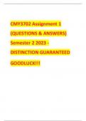 CMY3702 Assignment 1 (QUESTIONS & ANSWERS) Semester 2 2023 - DISTINCTION GUARANTEED GOODLUCK!!!