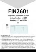 FIN2601 Assignment 2 (ANSWERS) Semester 1 2024 (696209) - DISTINCTION GUARANTEED