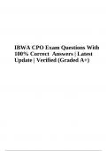 IBWA CPO Final Exam Questions With 100% Correct Answers Latest Update (Graded A+) 2023/2024