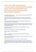 WGU C213. PRE-ASSESSMENT: ACCOUNTING FOR DECISION MAKERS PVAC NEW GENERATION EXAM QUESTIONS AND ANSWERS 2023 SOLUTIONS VERIFIED