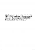 MCN 374 Peds Exam 2 Questions and Answers (Latest Update 2023/2024) Complete Solution Graded A+