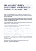 WGU C211 Global Economics for managers (OA) Questions & Answers 2023/2024 (A+ GRADED 100% VERIFIED)