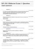 MN 551 Midterm Exam 1 – Question And Answers $25.00