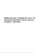 BioBeyond Unit 7: Finding the Cause | 39 Questions With 100% Correct Answers | Graded A+ 2023/2024
