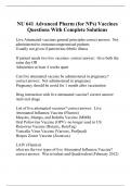 NU 641 Advanced Pharm (for NPs) Vaccines Questions With Complete Solutions